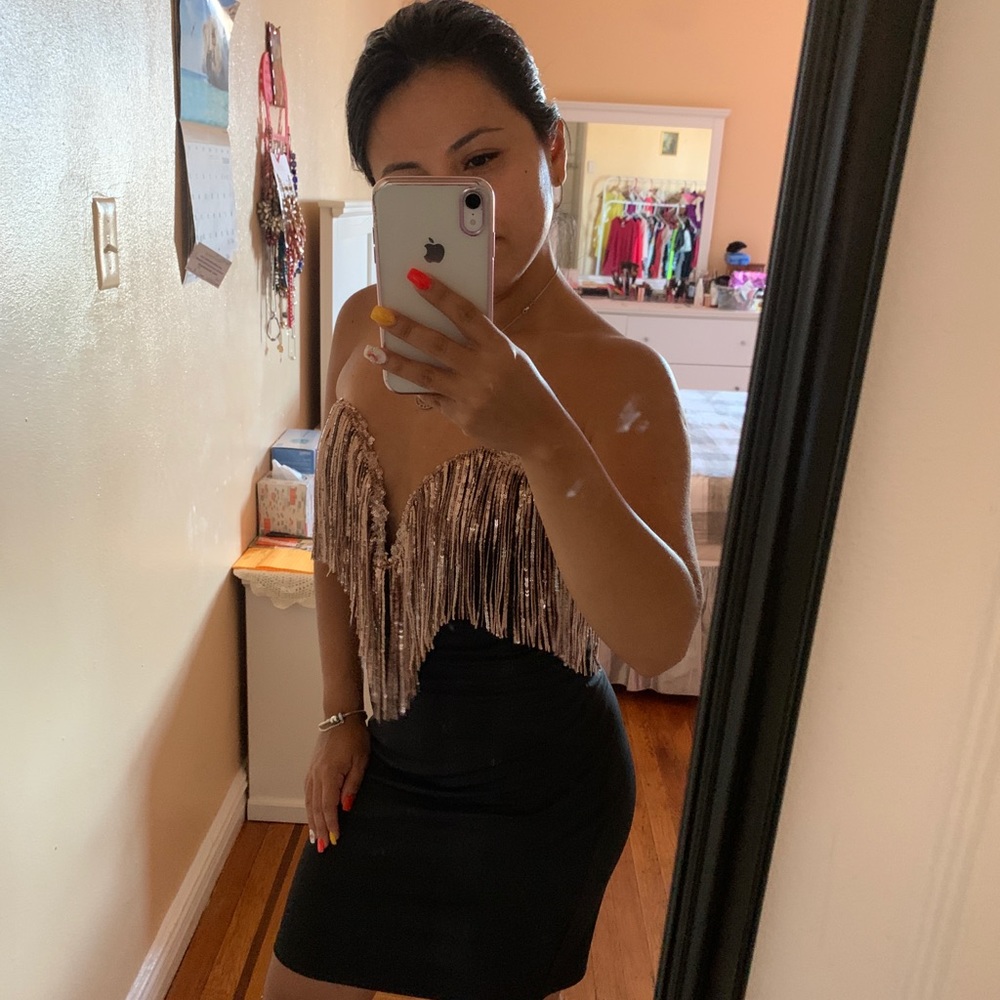 Sexy glitter black dress